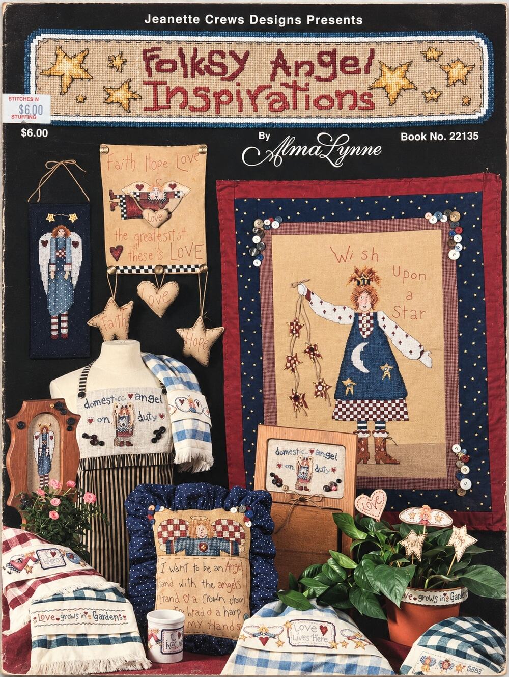 Jeanette Crews Folksy Angel Inspirations Counted Cross Stitch Charts 22135 New